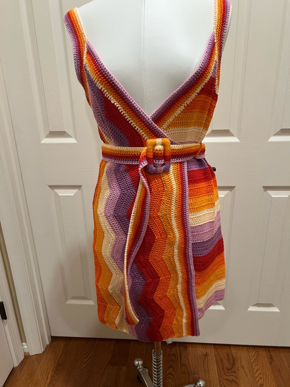FARM RIO Crocheted Colorful Dress